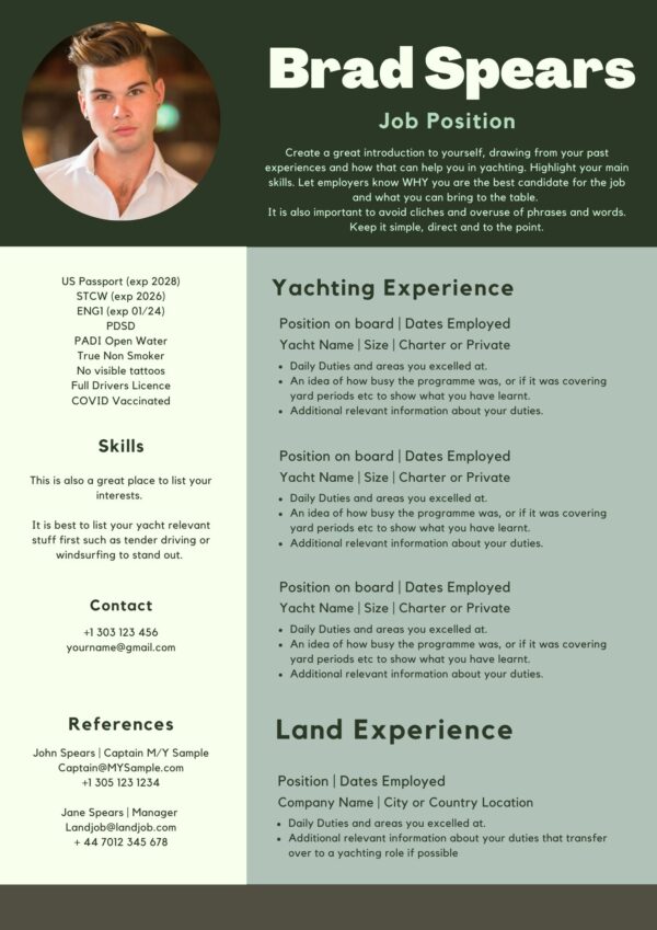 deckhand cv template